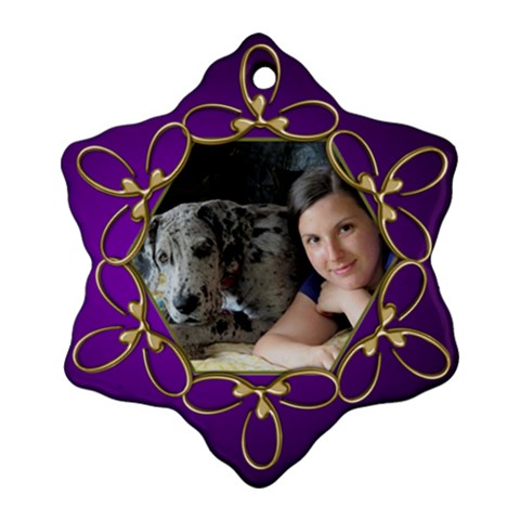 Jane Purple And Gold Snowflake  Ornament (2 Sided) By Deborah Front