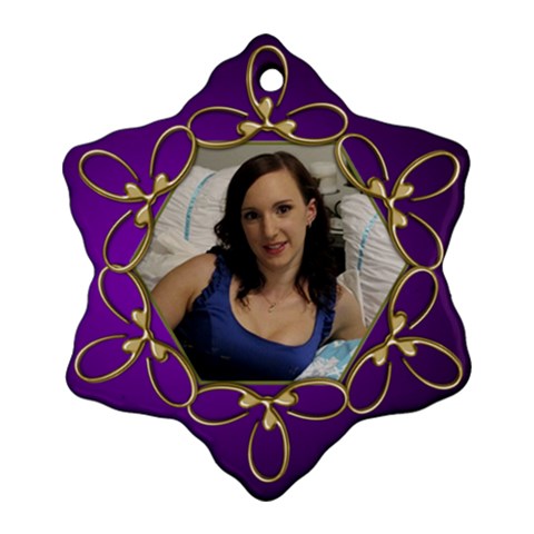 Jane Purple And Gold Snowflake  Ornament (2 Sided) By Deborah Back