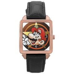 playboy mario - Rose Gold Leather Watch 