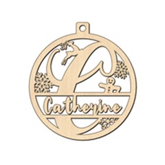 Personalized Letter C - Wood Ornament