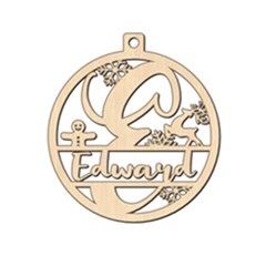 Personalized Letter E - Wood Ornament