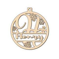 Personalized Letter H - Wood Ornament