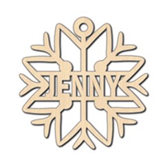 Personalized Snowflake Shape - Wood Ornament