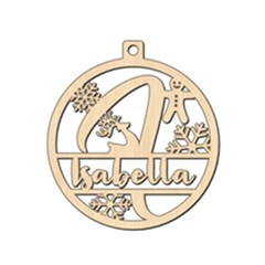 Personalized Letter I - Wood Ornament