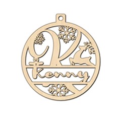 Personalized Letter K - Wood Ornament