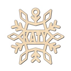 Personalized Classic Snowflake Shape - Wood Ornament