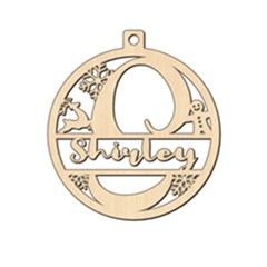 Personalized Letter S - Wood Ornament