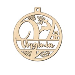 Personalized Letter V - Wood Ornament
