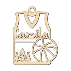 Personalized Basketball Top Christmas - Wood Ornament