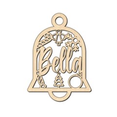 Personalized Bell with Angel Xmas - Wood Ornament