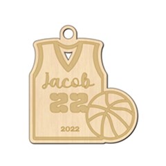Personalized Basketball Jersey - Wood Ornament