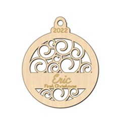 Personalized Name First Christmas - Wood Ornament
