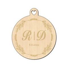 Personalized Wedding Flowers Ring - Wood Ornament