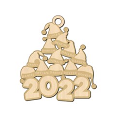 Personalized 12 Names Santa Hats Christmas Family - Wood Ornament