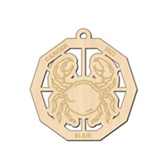 Personalized Zodiac Symbols Cancer - Wood Ornament