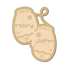Personalized Christmas Name Glove 2 - Wood Ornament