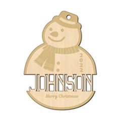 Personalized Christmas Name Snowman 1 - Wood Ornament