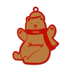 Personalized Christmas Name Solar Bear 2 - Wood Ornament