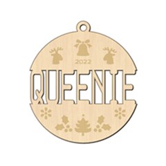 Personalized Christmas Ball Name 1 - Wood Ornament