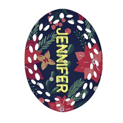 Xmas Flower Pattern Ornament - Ornament (Oval Filigree)