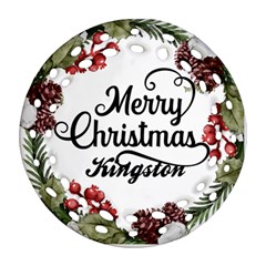 Personalized Christmas Gift Name - Ornament (Round Filigree)
