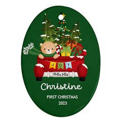 Personalized First Christmas Name - Oval Ornament (Two Sides)