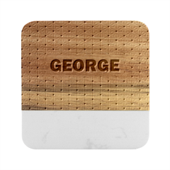 Personalized Name - Marble Wood Coaster (Square)
