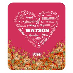 Personalized Family Name Love Heart Flower - Two Sides Premium Plush Fleece Blanket (Small)