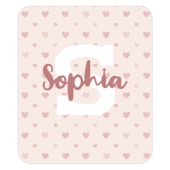 Personalized Name Heart Love Pink (5 styles) - Two Sides Premium Plush Fleece Blanket (Small)