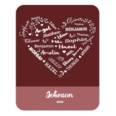Personalized Family Name Love Heart - Two Sides Premium Plush Fleece Blanket (Large)