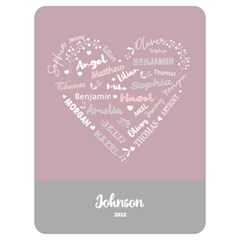 Personalized Family Name Love Heart - Two Sides Premium Plush Fleece Blanket (Extra Small)