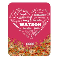 Personalized Family Name Love Heart Flower - Two Sides Premium Plush Fleece Blanket (Large)