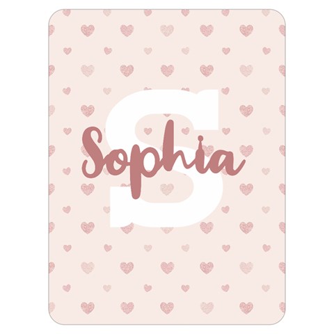 Personalized Name Monogram Heart Love Pink By Wanni 40 x30  Blanket Front