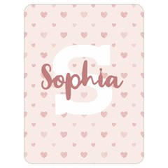 Personalized Name Monogram Heart Love Pink - Two Sides Premium Plush Fleece Blanket (Extra Small)
