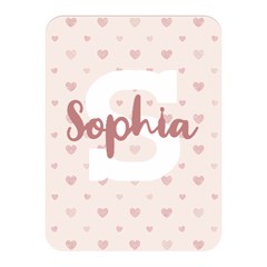 Personalized Name Monogram Heart Love Pink - Two Sides Premium Plush Fleece Blanket (Mini)