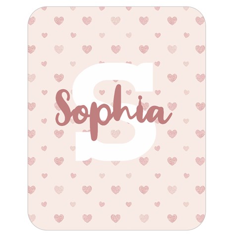 Personalized Name Monogram Heart Love Pink By Wanni 60 x50  Blanket Front
