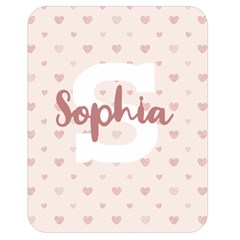 Personalized Name Monogram Heart Love Pink - Two Sides Premium Plush Fleece Blanket (Medium)