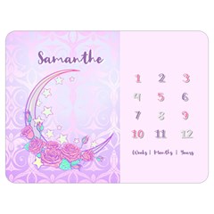 Personalized Baby Months Sweet Moon Rose - Two Sides Premium Plush Fleece Blanket (Extra Small)
