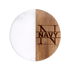 Personalized Name Best Gift - Classic Marble Wood Coaster (Round) 