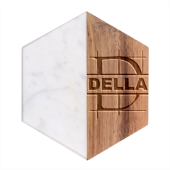 Personalized Name Best Gift - Marble Wood Coaster (Hexagon) 