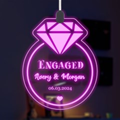 Personalized Name Diamond Ring Engaged - LED Acrylic Ornament