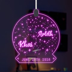Personalized Name Star heart in night sky - LED Acrylic Ornament