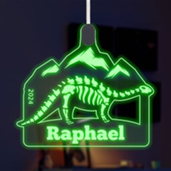 Personalized Name Funny Dinosaur Brontosaurus - LED Acrylic Ornament