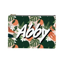 Personalized Tropical Polka Plants - Cosmetic Bag (Large)