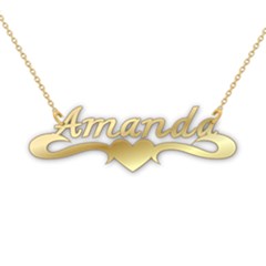 Personalized Heart Name - 925 Sterling Silver Name Pendant Necklace