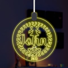 Personalized Christmas Bell Snowflake - LED Acrylic Ornament