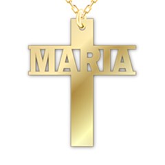 Personalized Jesus Cross Name - 925 Sterling Silver Name Pendant Necklace