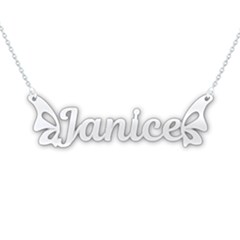 Personalized Butterfly Name - 925 Sterling Silver Name Pendant Necklace