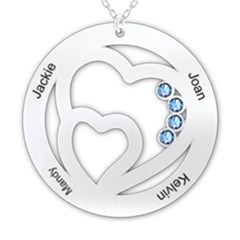 Personalized Family Heart - 925 Sterling Silver Name Pendant Necklace