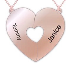Personalized 2in1 Heart - 925 Sterling Silver Pendant Necklace